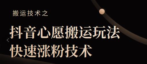 抖音心愿搬运玩法，快速涨粉技术【视频课程】-SBYUN网创
