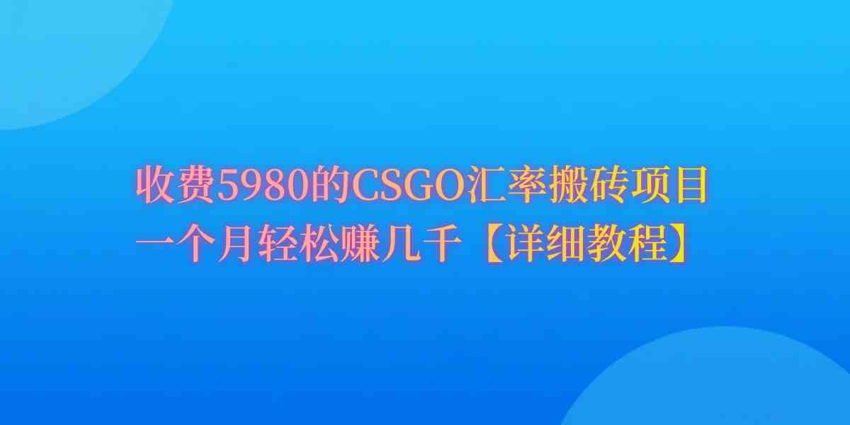 （9776期）CSGO装备搬砖，月综合收益率高达60%，你也可以！-SBYUN网创