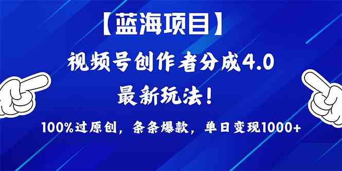 （9777期）2024蓝海项目视频号，最新方法， 100%过原创，条条爆款，单日变现1K+，…-SBYUN网创