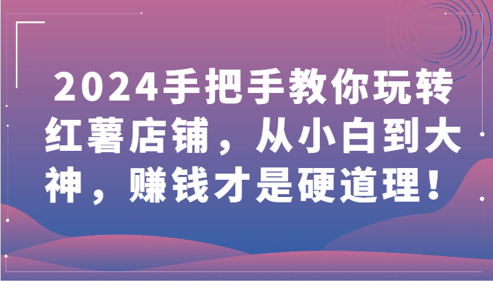 2024手把手教你玩转红薯店铺，从小白到大神，赚钱才是硬道理！-SBYUN网创