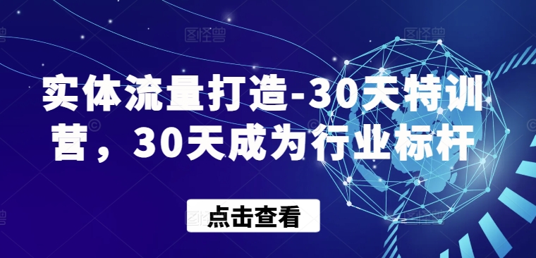 实体流量打造-30天特训营，30天成为行业标杆-SBYUN网创
