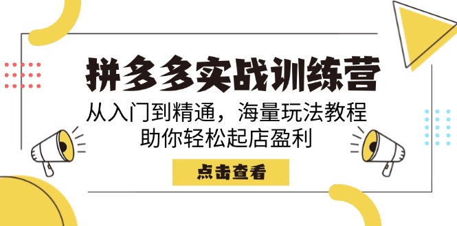 （14392期）拼多多实战训练营，从入门到精通，海量玩法教程，助你轻松起店盈利-SBYUN网创
