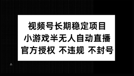视频号长期稳定项目，小游戏半无人自动直播，官方授权 不违规 不封号-SBYUN网创