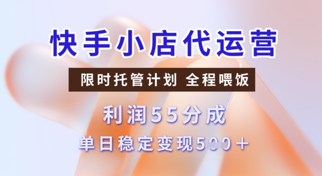 快手小店代运营3.0，模式新升级，收益55分，稳定单日5张【揭秘】-SBYUN网创