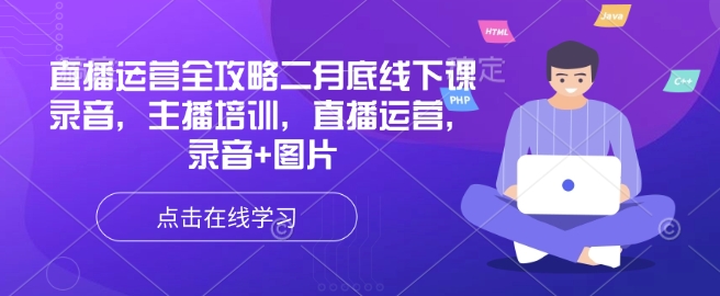 直播运营全攻略二月底线下课录音，主播培训，直播运营，录音+图片-SBYUN网创