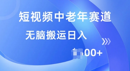 短视频中老年赛道，操作简单，多平台收益，无脑搬运日入多张-SBYUN网创