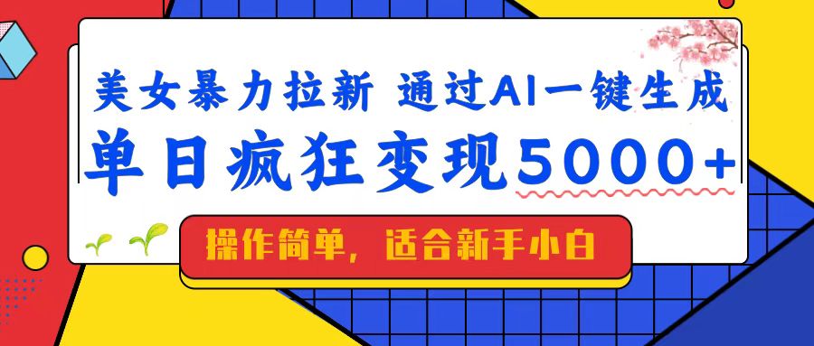 （14347期）美女暴力拉新，通过AI一键生成，单日疯狂变现5000+，纯小白一学就会！-SBYUN网创