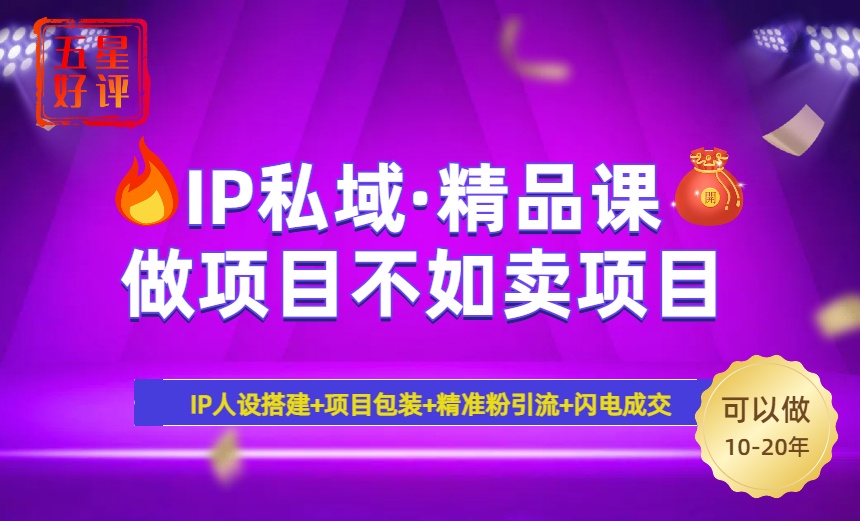 （14406期）2025年“IP私域·密训精品课”，日赚3000+小白避坑年赚百万，暴力引流…-SBYUN网创