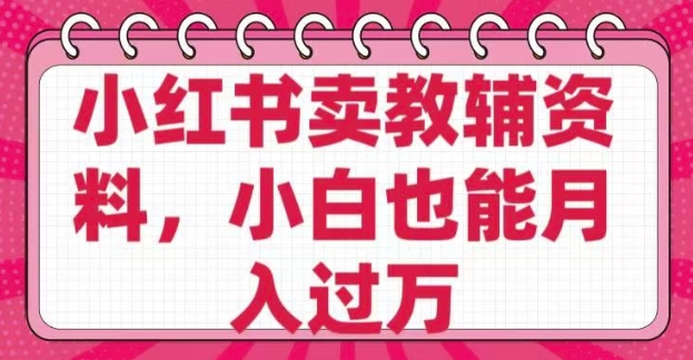 小红书卖教辅资料，0 成本，纯利润，售后成本极低，小白也能月入过W-SBYUN网创